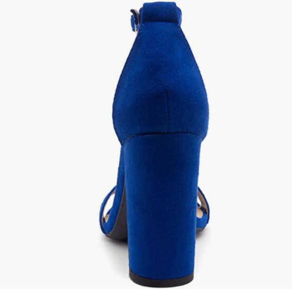 Women Rosemmina Chunky Block Heels Open Toe Ankle Strap High Heel - Picture 3 of 4